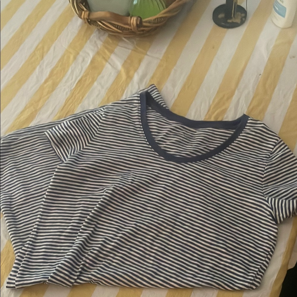 Striped Navy and White T-Shirt dress